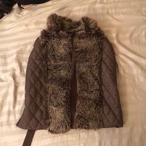 Furry brown vest